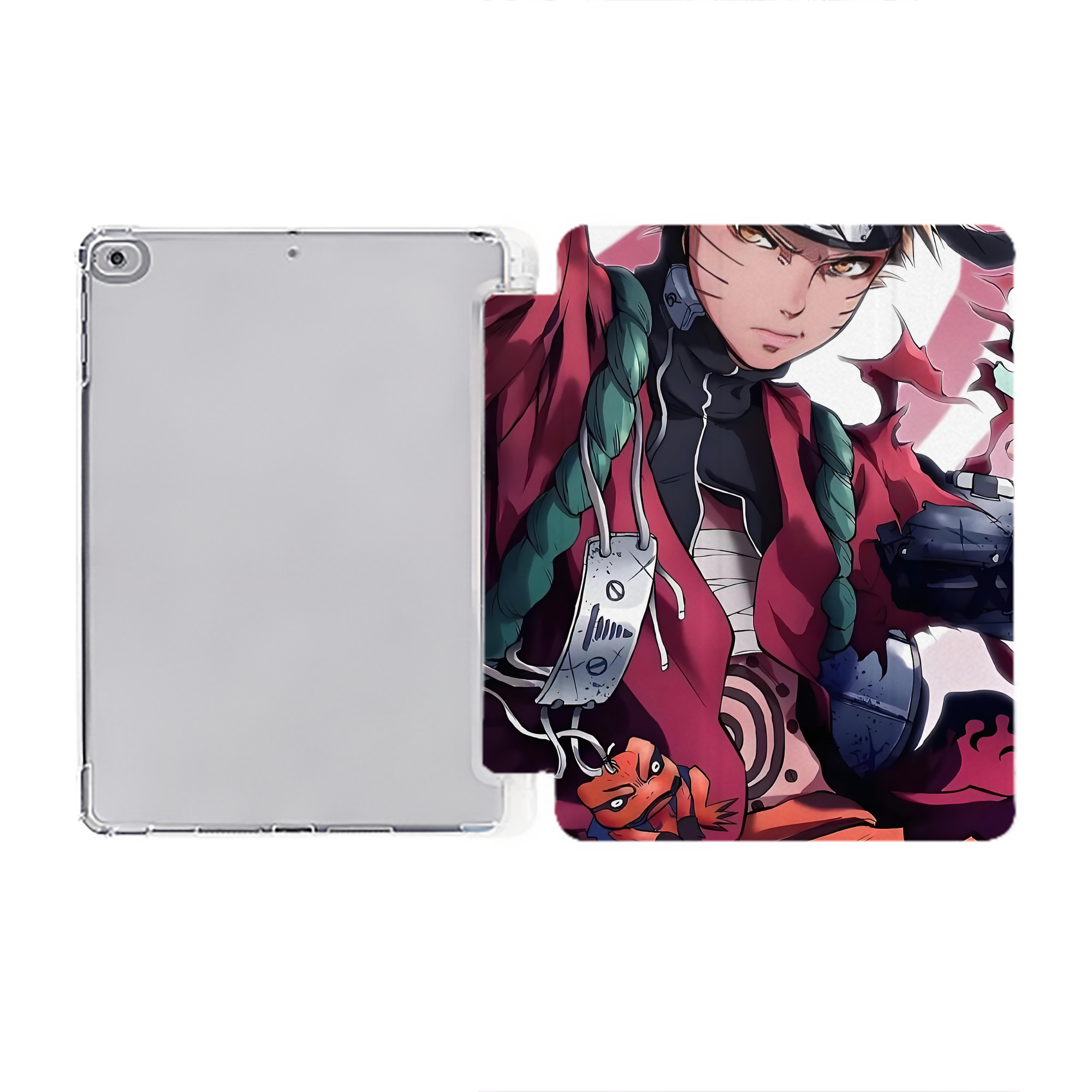 （画像用） NARUTO -ナルト- NARUTO -ナルト- 疾風伝 IPad ケース ペン収納付き 三つ折りスタンド PUレザー×シリコン 対応機種9.5/10.5/10.9インチ